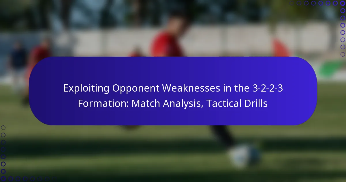 Exploiting Opponent Weaknesses in the 3-2-2-3 Formation: Match Analysis, Tactical Drills