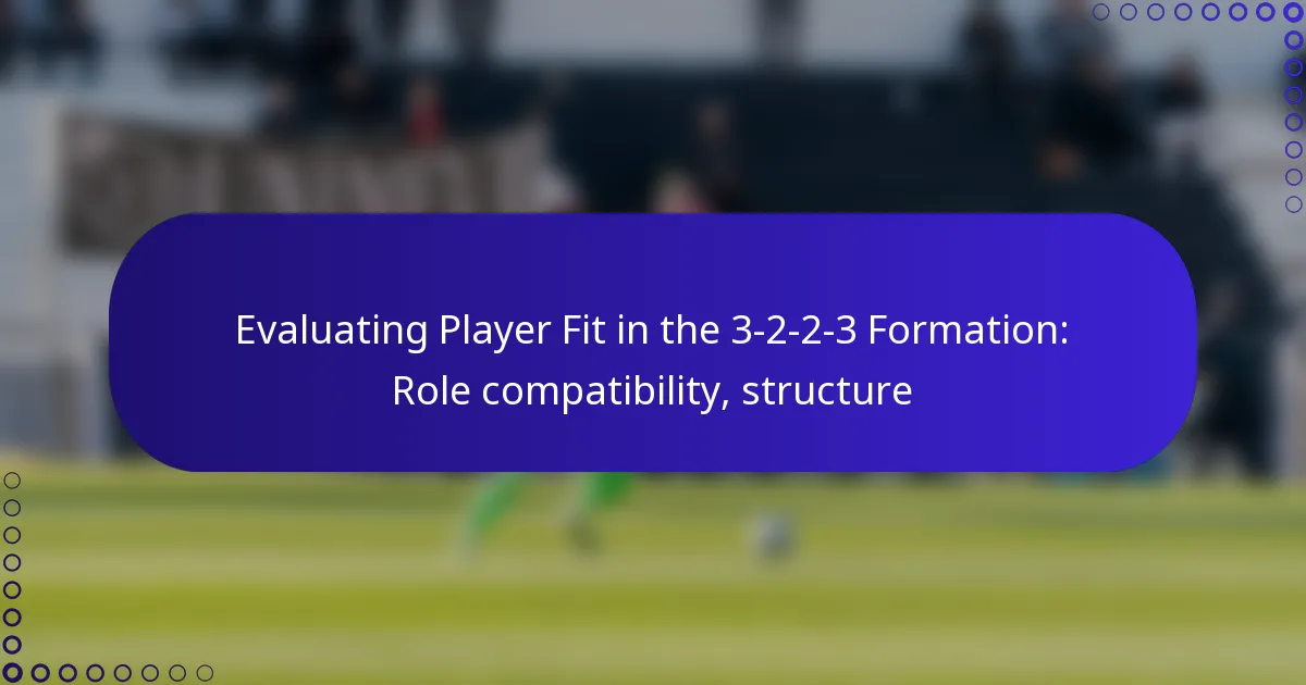 Evaluating Player Fit in the 3-2-2-3 Formation: Role compatibility, structure