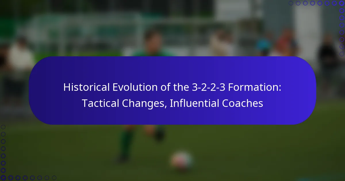 Historical Evolution of the 3-2-2-3 Formation: Tactical Changes, Influential Coaches