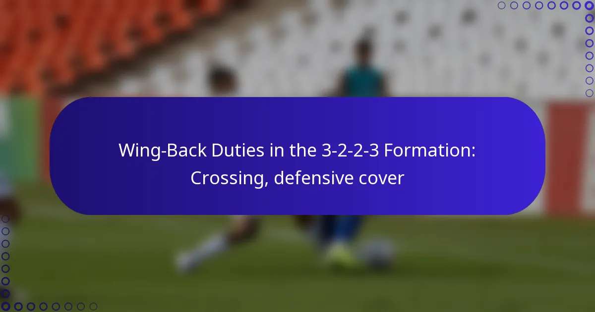 Wing-Back Duties in the 3-2-2-3 Formation: Crossing, defensive cover