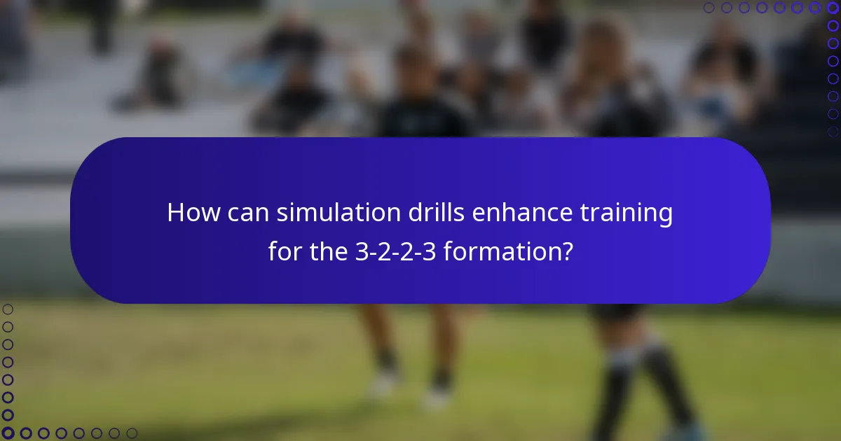 How can simulation drills enhance training for the 3-2-2-3 formation?