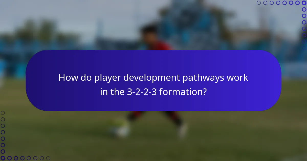 How do player development pathways work in the 3-2-2-3 formation?