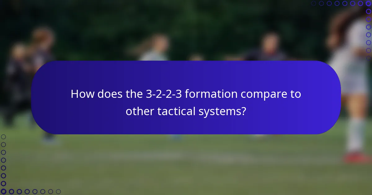 How does the 3-2-2-3 formation compare to other tactical systems?