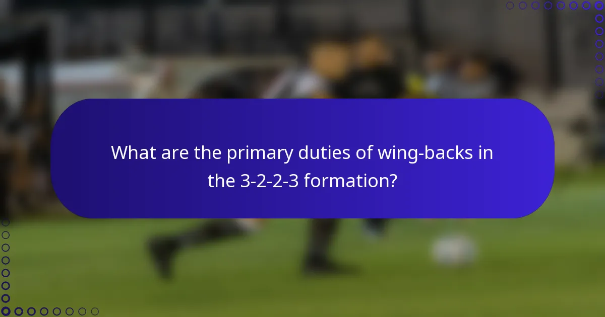 What are the primary duties of wing-backs in the 3-2-2-3 formation?