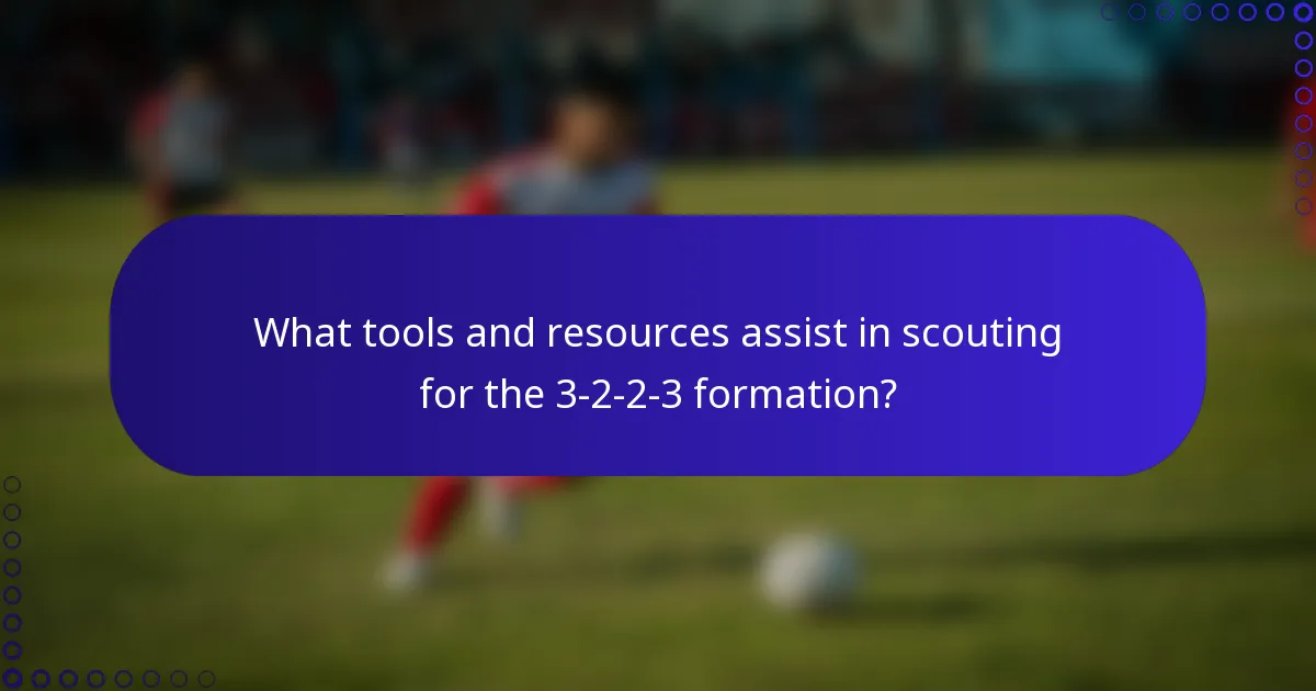 What tools and resources assist in scouting for the 3-2-2-3 formation?