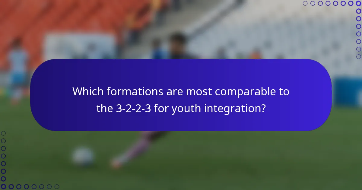 Which formations are most comparable to the 3-2-2-3 for youth integration?