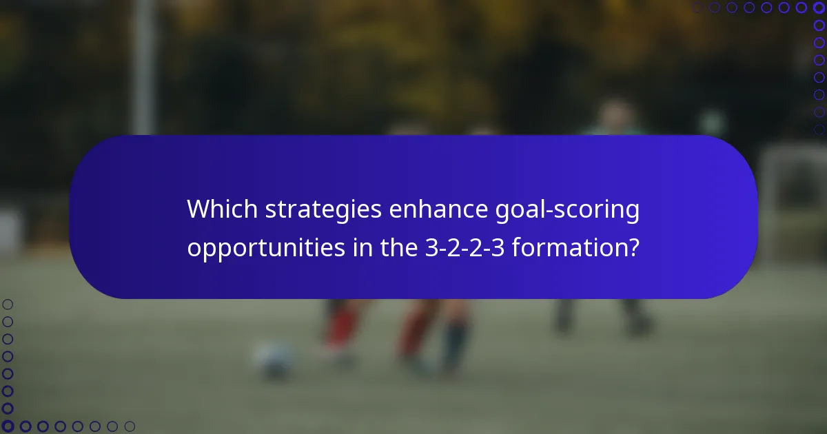 Which strategies enhance goal-scoring opportunities in the 3-2-2-3 formation?